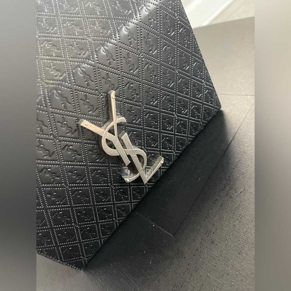 YSL Bag Saint Laurent Take-Away Leather Tote Bag Black Rare Authentic - Picture 2 of 9